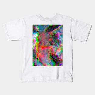 Rainbow Glitch Abstract v4 Kids T-Shirt